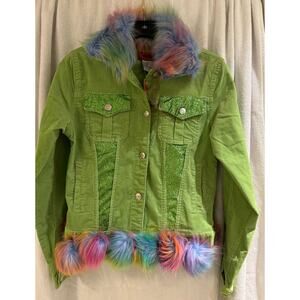 Milly Jeans Women's Jacket M Green/Embellished Curdory